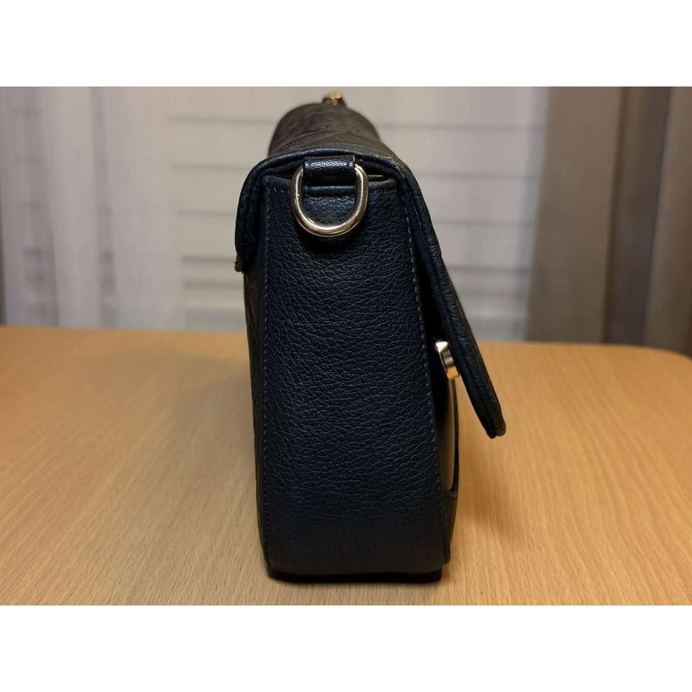 2 Straps Set Black Embossed Tooled Artisan LEATHER Shoulder Bag Crossbody Purse - Picture 5 of 15